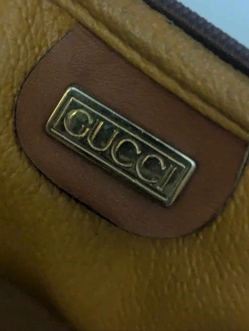 Vintage Gucci Micro GG Camera Bag Canvas with Brown Trim